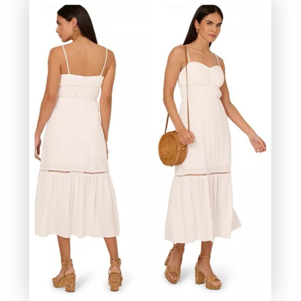 Adrianna Papell Women's Sweetheart-Neck Sleeveless Midi Dress size 12 NWT $129